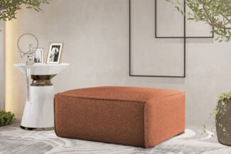 Polsterhocker Designerhocker CELES PREMIUM 85x85 cm Stoff Ascot Bukla Terracotta