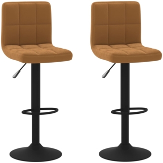 vidaXL Barhocker 2 Stk. Braun Samt [334303]