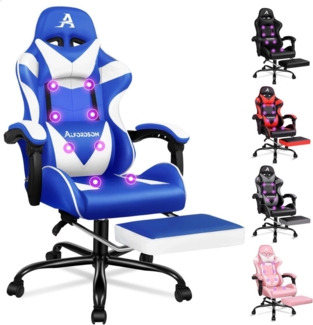 Gaming-Stuhl mit Massagepunkten, Fußstütze