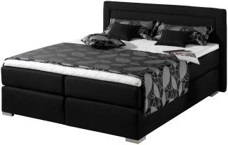 Maintal Boxspringbett Mambo, 100 x 200 cm, Strukturstoff, 7-Zonen-Kaltschaum Matratze H2, schwarz