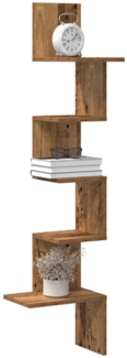 vidaXL Wand-Eckregal Altholz-Optik 32x32x127,5 cm Holzwerkstoff