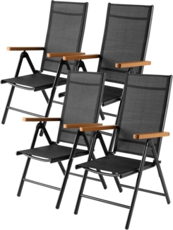 TLGREEN Gartenstuhl Hochlehner, 2/4er Set Balkonstuhl,Klappstuhl,Campingstühle (4 St), klappbar, 7-Fach verstellbare, wetterfest, aus Aluminium, Bis 120kg