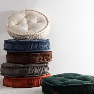 Bodenkissen Rund Sitzkissen Boden Dicker Stuhlkissen Meditationskissen Yogakissen 60x14cm Terracotta