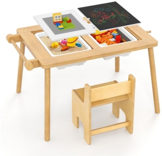KOMFOTTEU Kindersitzgruppe, höhenverstellbar sensorischer Tisch, für Kinder von 2–8 Jahren