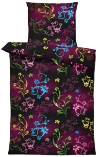 One Home Bettwäsche Liselotte, Mikrofaser, 2 teilig, mit Blumen, modern Übergröße