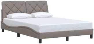 vidaXL Bettgestell ohne Matratze Taupe 140x190 cm Stoff 3310598