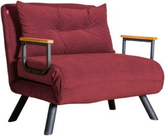 Dmora Sessel Keoni, Gepolsterter Sitz, Einzelsofa im Wohnzimmer, Stuhl mit Armlehnen, 60x78 h78 cm, Rot