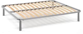 Dmora Doppelbettgestell Al, orthopädischer Lattenrost, 100 % Made in Italy, 160 x 190 x 31 cm