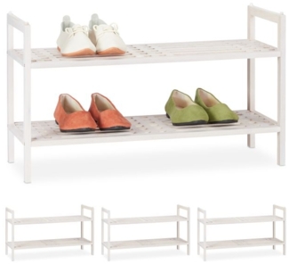 4 x Schuhregal stapelbar weiß 10038305