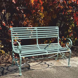 Casa Padrino Jugendstil Schmiedeeisen Gartenbank Mintgrün 120 cm - Garten Möbel