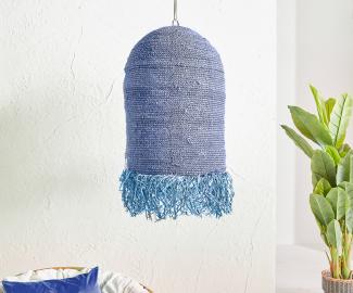 Lampenschirm Kubu-Kubu Ø 75x90 cm Violett aus Wasserhyazinthe