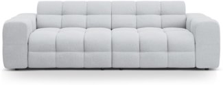 Micadoni Sofa Kendal 4-Sitzer Strukturierter Stoff Hellgrau Buchenholz schwarz