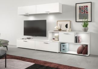 INOSIGN Wohnwand Pensile, Breite 277 cm, bestehend aus: Lowboard und Hängeschrank, Wohnkombination, Mediawand, Anbauwand, Wohnzimmer Set