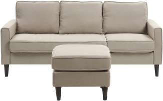 3-Sitzer Sofa Polsterbezug mit Ottomane beige AVESTA