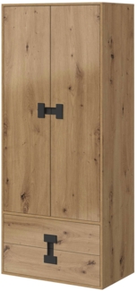 Kleiderschrank Satton 01 (Farbe: Artisan Eiche / Artisan Eiche Hochglanz)