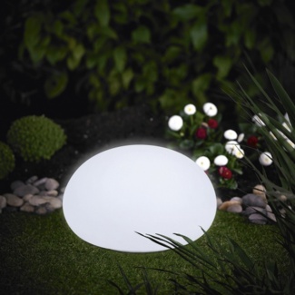 MeLiTec Solar Gartenleuchte LK02-6 flache Kugel Ø 35cm RGB