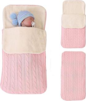 Coonoor Babyschlafsack Baby Winter, dicke warme Kinderwagen Strickdecke, Kuscheldecke