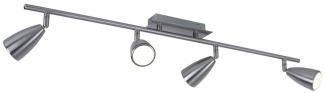 Deckenlampe, silber, Spots verstellbar, L 78,5 cm