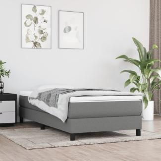 vidaXL Boxspringbett mit Matratze Dunkelgrau 90x190 cm Stoff 3144038