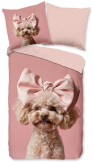 Good Morning Kinder Bettwäsche 135x200 Roxy Wende Pudel Hund rosa 33234