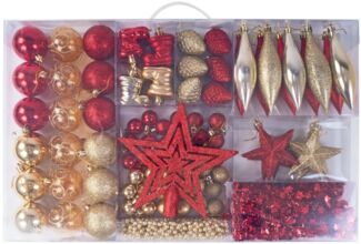 Weihnachtsbaumschmuck-Set 87tlg. Baumkugeln Baumspitze Christbaumschmuck Deko