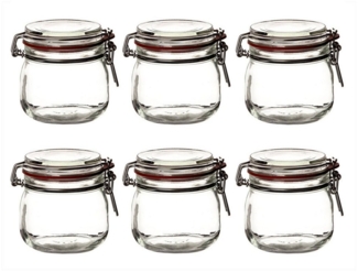 BigDean 6er Set Drahtbügelgläser 600ml - Einmachgläser mit Bügelverschluss - Made in Germany - Einweckgläser, Bügelverschlussgläser, transparent, rund