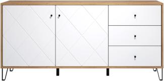 Trendteam 'Touch' Sideboard mit Soft-Close, Eiche Artisan weiß matt, 183x76x40 cm