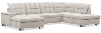 Selsey 'Jamaal' Wohnlandschaft mit Schlaffunktion und Stauraum linksseitig, Velours hydrophob, taupe