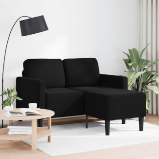 vidaXL 2-Sitzer-Sofa mit Chaiselongue L-förmig Schwarz 125 cm Samt 4107073