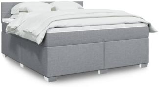 vidaXL Boxspringbett mit Matratze Hellgrau 180x200 cm Stoff 3288267