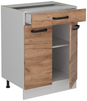 Küchenunterschrank R-Line Goldkraft Eiche 60 cm ohne Arbeitsplatte Vicco