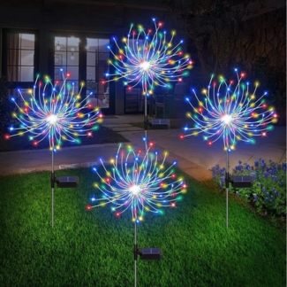 autolock LED Solarleuchte 2 Stück Solarlampen für Außen Garten,120 LED Gartendeko, Solarleuchten für Außen 8 Modi Wasserdicht Solarlichter Pusteblume
