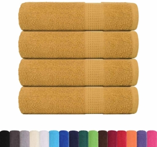 vidaXL Handtücher 4 Stk. Golden 50x100 cm 360 g/m² 100% Baumwolle 136807