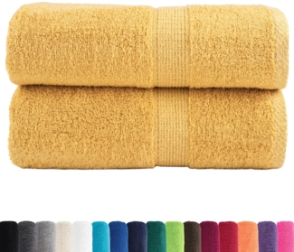 vidaXL Premium-Waschtücher SOLUND 2 Stk. Gold 30x30 cm 600 g/m² 137275