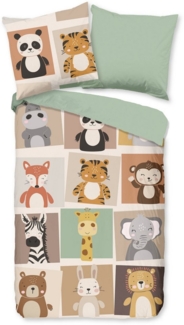 PURE luxury collection Kinderbettwäsche Ranger, Microfaser, 2 teilig, Mikrofaser, 135x200, 2 Teilig, Wendeoptik, Kind, Tiere, Tier