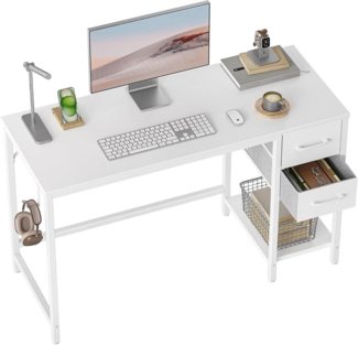 Cubiker Schreibtisch PC-Tisch Bürotisch Stahlgestell Weiß 120 x 50 x 75 cm