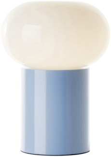 Lightbox Tischleuchte, ohne Leuchtmittel, Tischleuchte mit weißem Glas, 27 cm Höhe, E27, blau