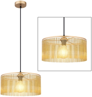 LED Hängeleuchte, Acrylstäbe, amber, gold, D 35 cm