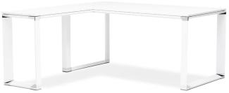 Kadima Design Winkelschreibtisch 170x160cm | L-Form platzsparend ergonomisch modern | Melaminholz | weißer Computertisch