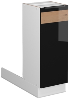 Vicco Kücheninsel Schwarz Eiche hochglanz 30 cm ohne Arbeitsplatte, Fame-Line