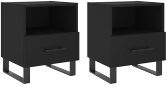 vidaXL Nachttische 2 Stk. Schwarz 40x35x47,5 cm Holzwerkstoff 827487