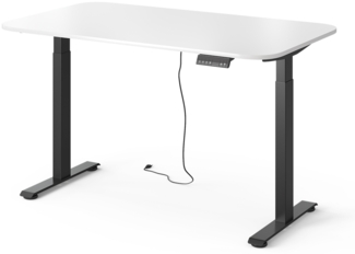 höhenverstellbarer elektrischer Schreibtisch Elevate Schwarz/Weiß 140 x 80 cm 2 Motoren Vicco