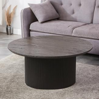 HOME DELUXE Couchtisch Rund ADELINA Dark Oak