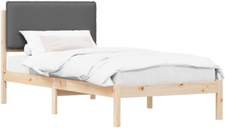 vidaXL Bettgestell mit gepolstertem Kopfteil Dunkelgrau 90x190 cm 877875