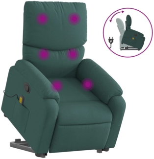 vidaXL Massagesessel mit Aufstehhilfe Dunkelgrün Stoff 3204842