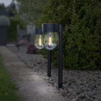 LED-Solar-Wegeleuchte "Cupola", 2er Set, schwarz