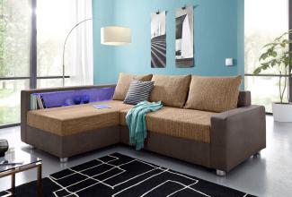 COLLECTION AB Ecksofa Relax L-Form, inklusive Bettfunktion, Federkern, wahlweise mit RGB-LED-Beleuchtung