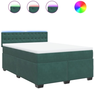 vidaXL Boxspringbett mit Matratze Dunkelgrün 140x190 cm Samt 3288621