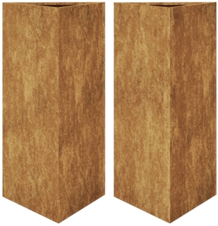 vidaXL Pflanzkübel 2 Stk. Dreieckig 40x40x75 cm Wetterfester Stahl 851170