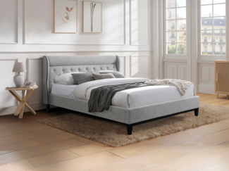 Vente-unique - Bett 160 x 200 cm - Grau - MARSDENIO